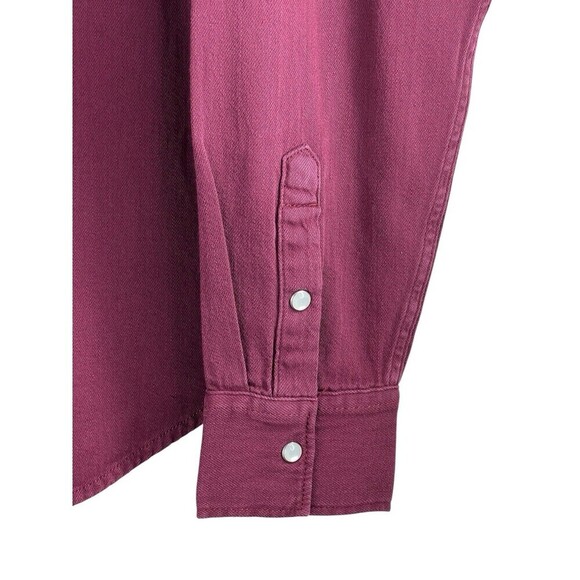 Levi's Women's Ultimate Western Cowgirl Pearl Snap Shirt Windsor Wine Size XXL - Picture 5 of 13